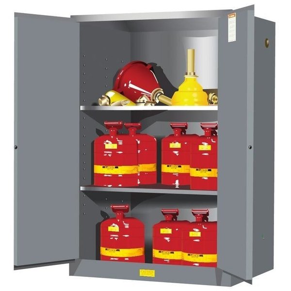 Justrite Flammable Cabinet, 90 gal., Gray 899003